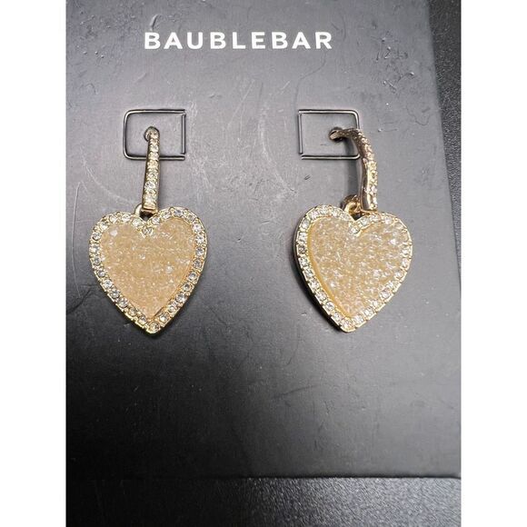 BaubleBar Drusy Heart Earrings - Picture 1 of 4
